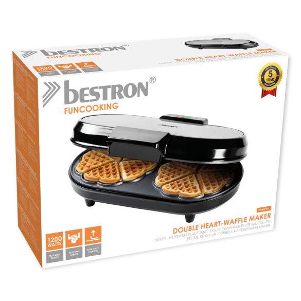 GOFRISÜTŐ, DUPLA, SZÍV ALAKÚ